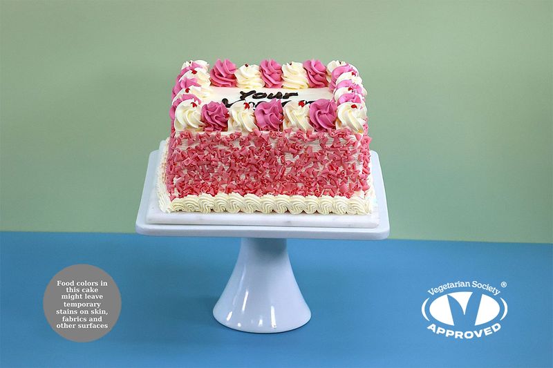 Pink With Strawberry Curls On Side Birthday Cake