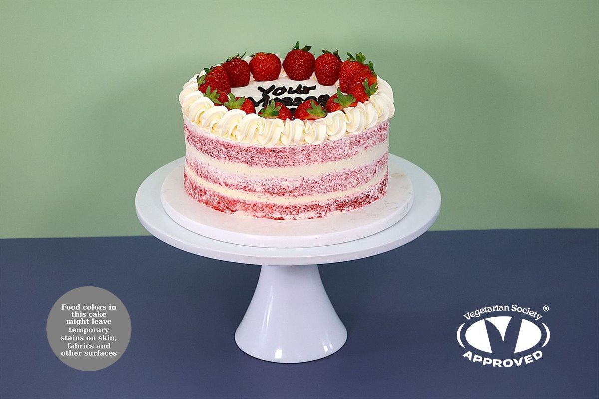Premium Strawberry Red Velvet Naked Cake
