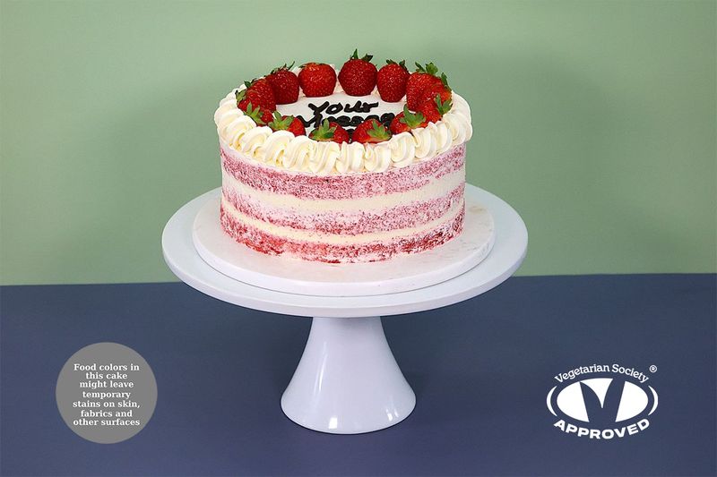 Premium Strawberry Red Velvet Naked Cake