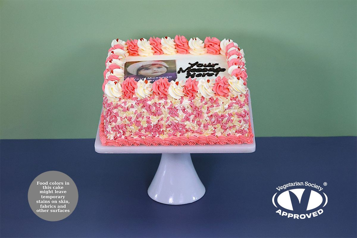 Pink Photo Birthday Cake