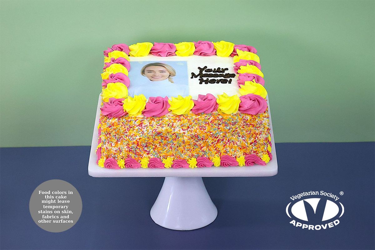 Rainbow Sprinkles Photo Cake