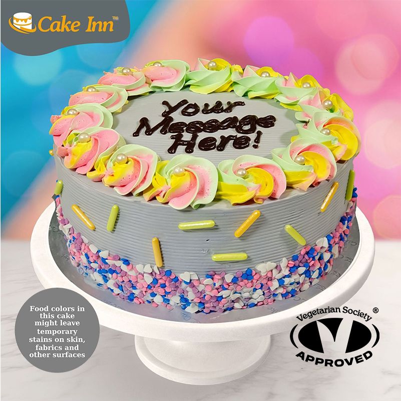Iridescent Rainbow Sprinkles Cake