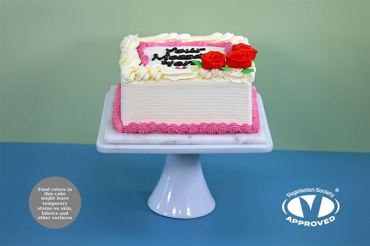 Red Flowers Birthday Cake