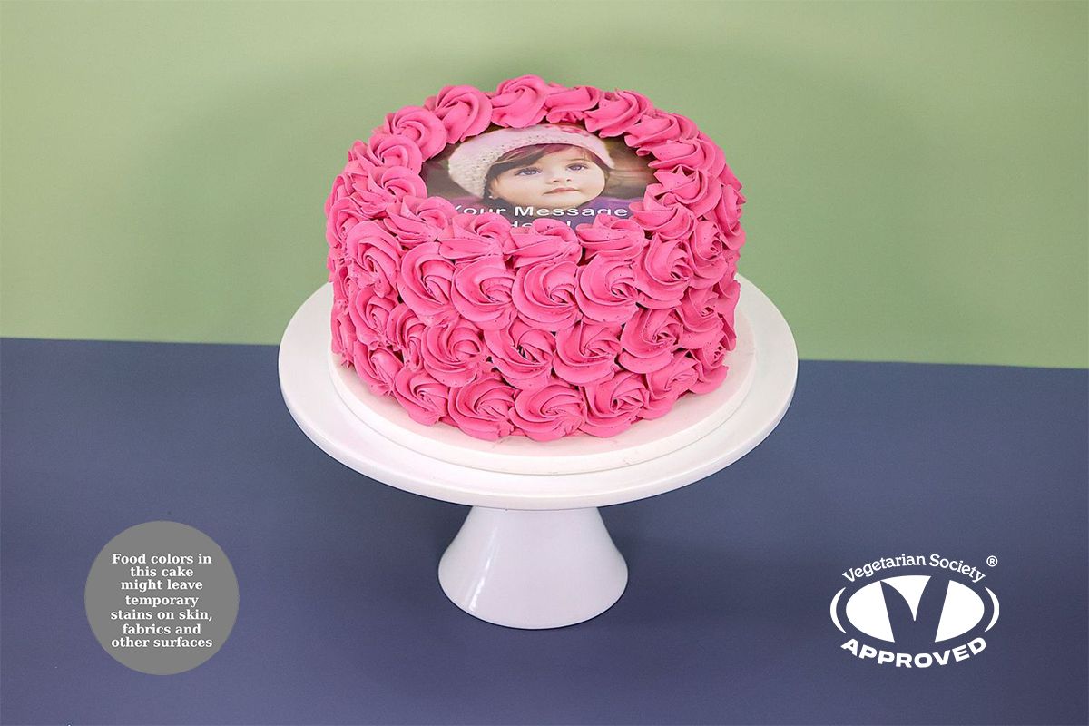 Rosette Photo Birthday Cake