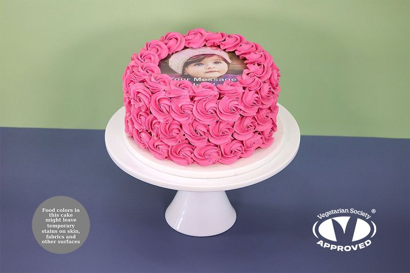 Rosette Photo Birthday Cake