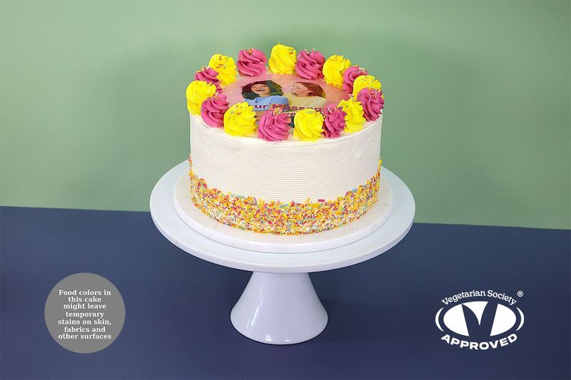 Sprinkle Theme Photo Birthday Cake