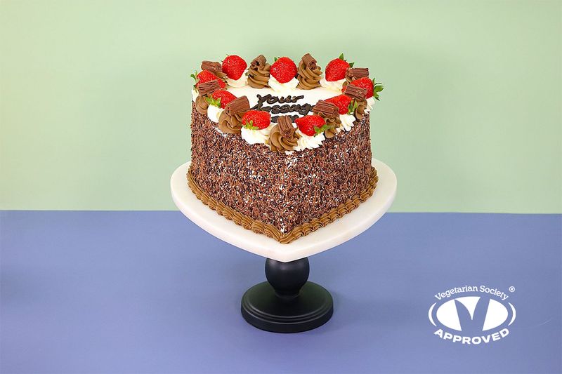 Strawberry | Flake & Sprinkles On Side Heart Celebration Cake