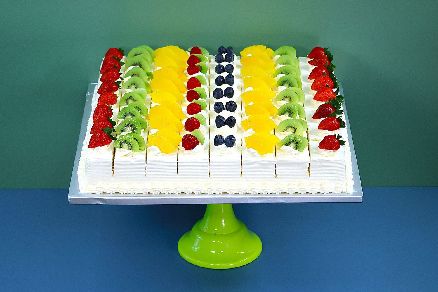 Full Fruit Pre Cut Party Platter Tray Cake