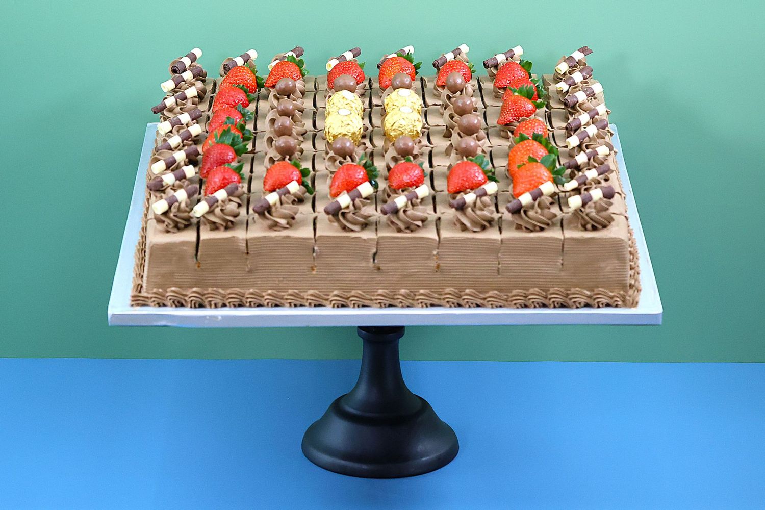 Chocolate Delight Pre Cut Party Platter Tray Cake