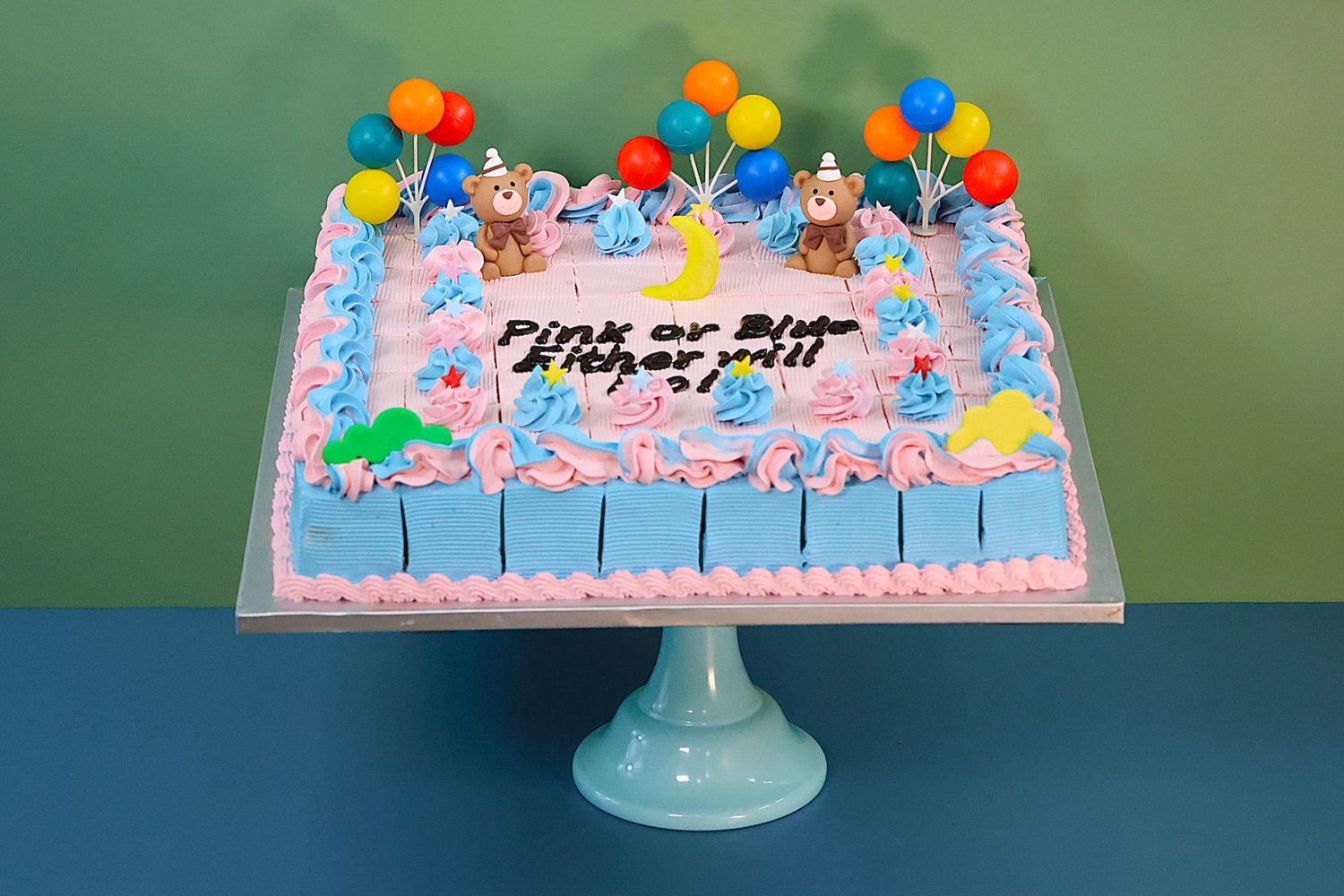 Gender Revel Custom Colour Pre Cut Party Platter Tray Cake