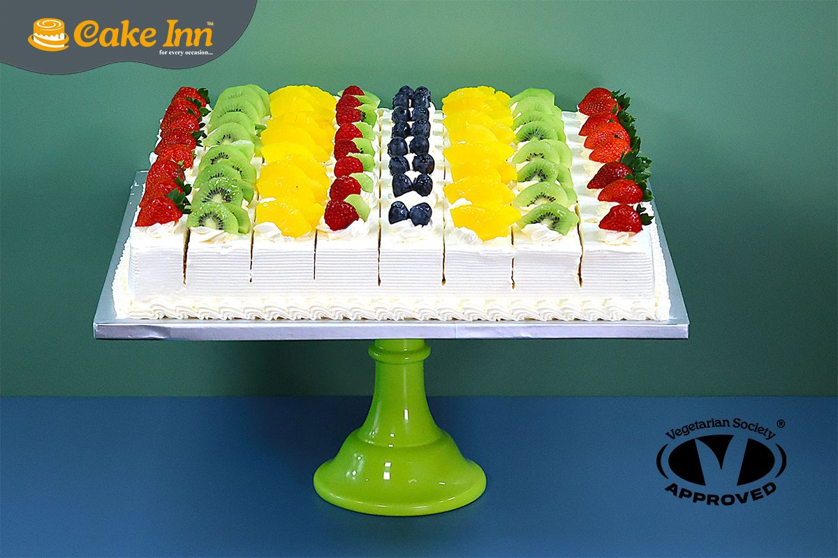 Full Fruit Pre Cut Party Platter Tray Cake Full Fruit Pre Cut Party Platter Tray Cake