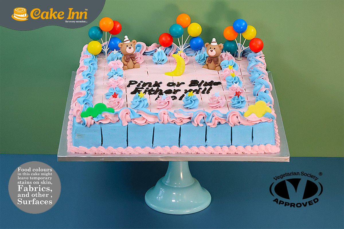 Gender Revel Custom Colour Pre Cut Party Platter Tray Cake Gender Revel Custom Colour Pre Cut Party Platter Tray Cake