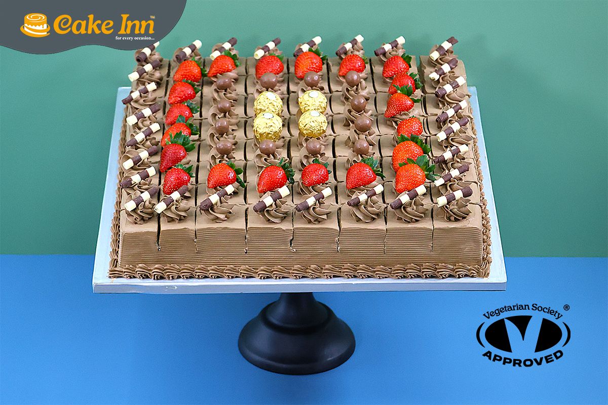 Chocolate Delight Pre Cut Party Platter Tray Cake Chocolate Delight Pre Cut Party Platter Tray Cake