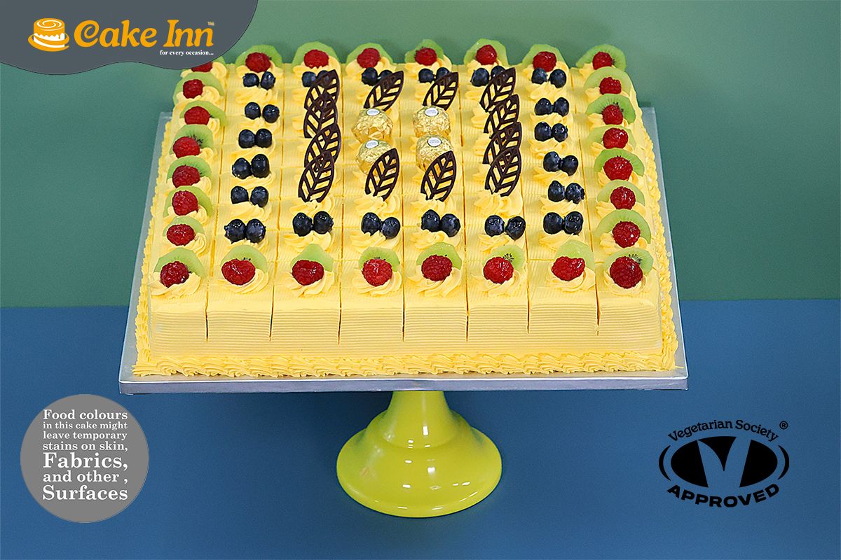 Mango Delight Pre Cut Party Platter Tray Cake Mango Delight Pre Cut Party Platter Tray Cake