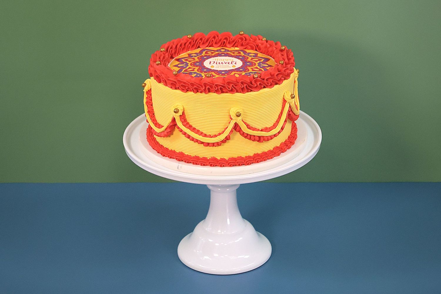 Mango Cream Vintage Diwali Cake