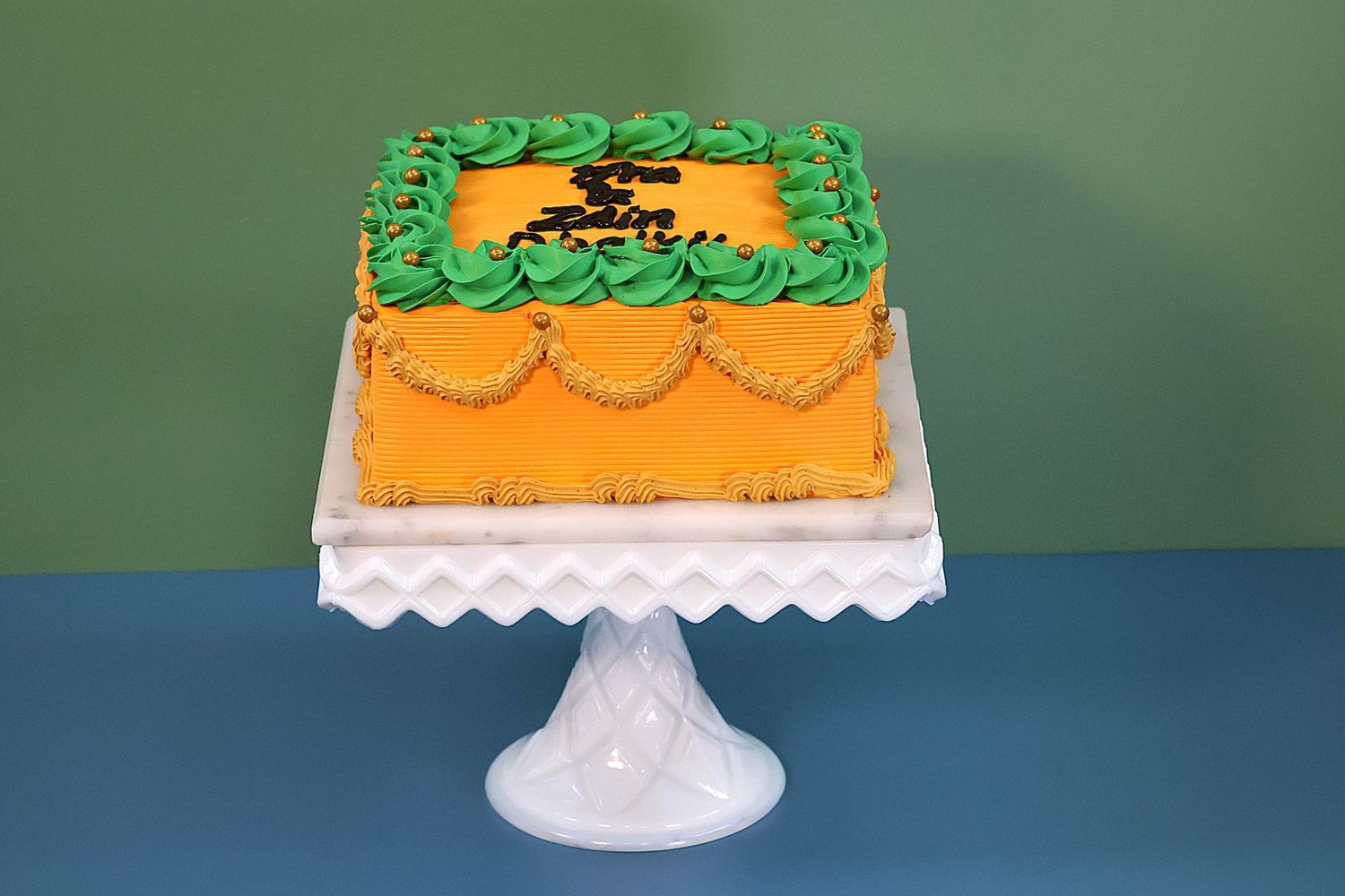 Orange & Green Mehndi Cake