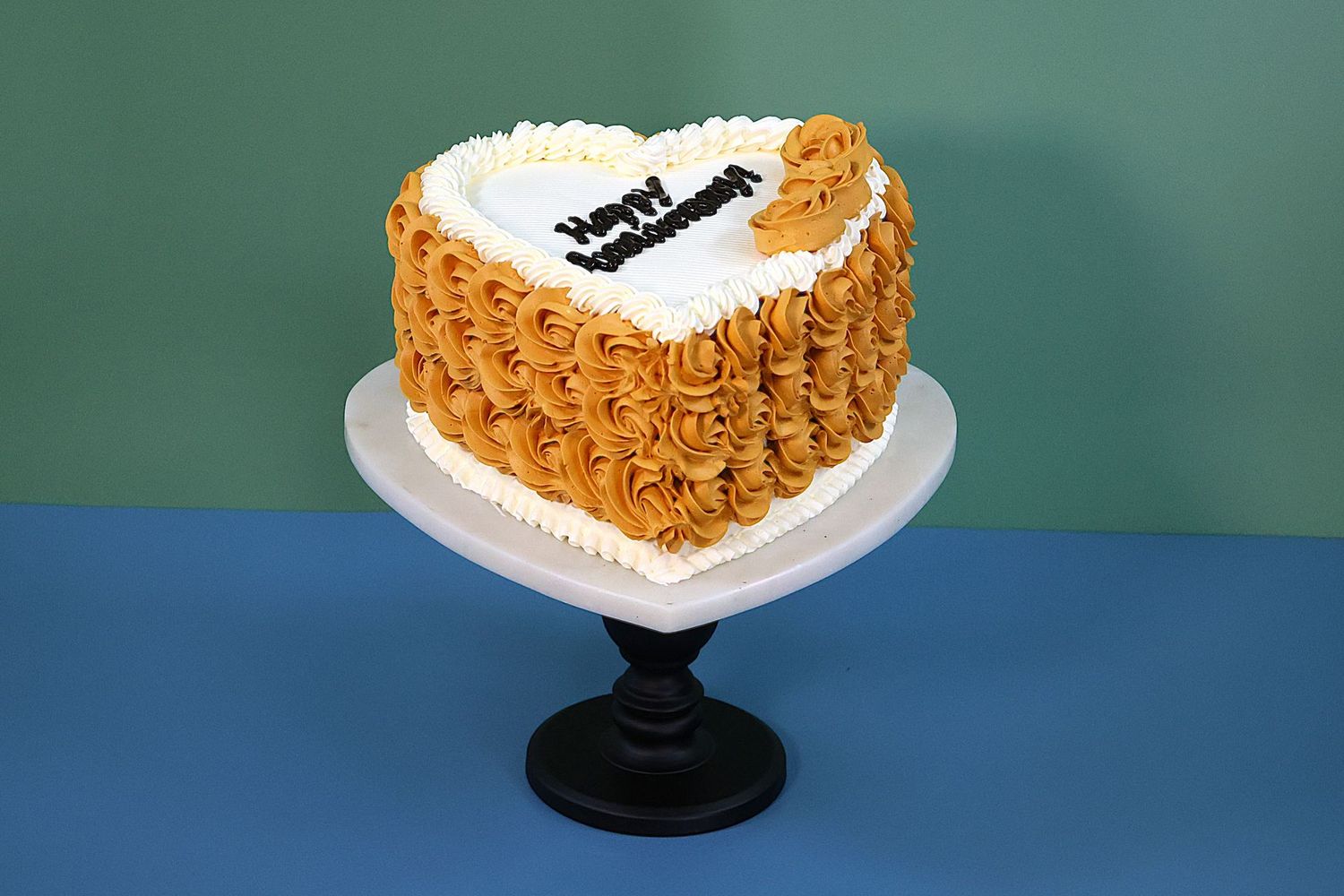 Customisable Colour Theme Anniversary Heart Cake
