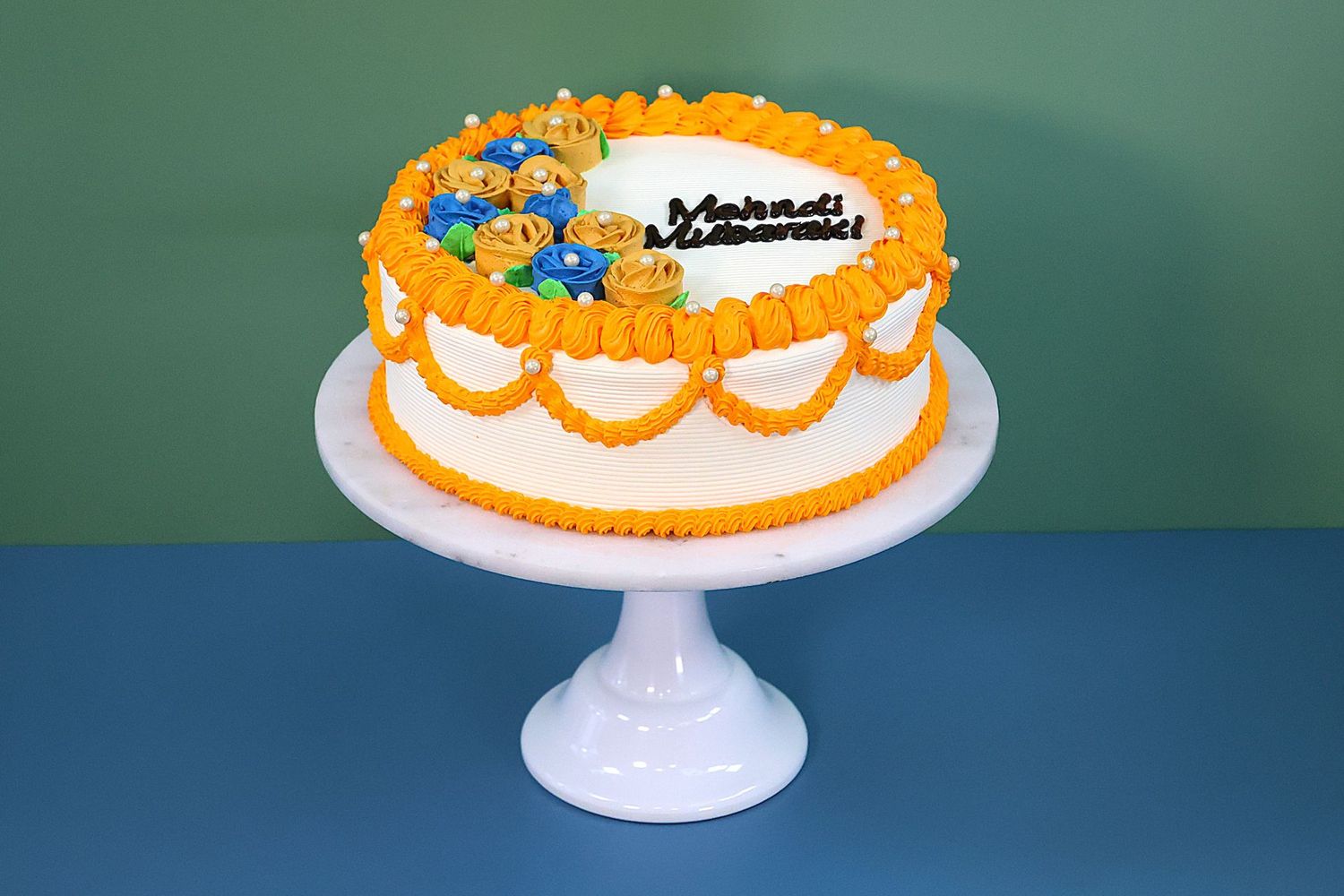 Colourful Flowers Mehndi Cake