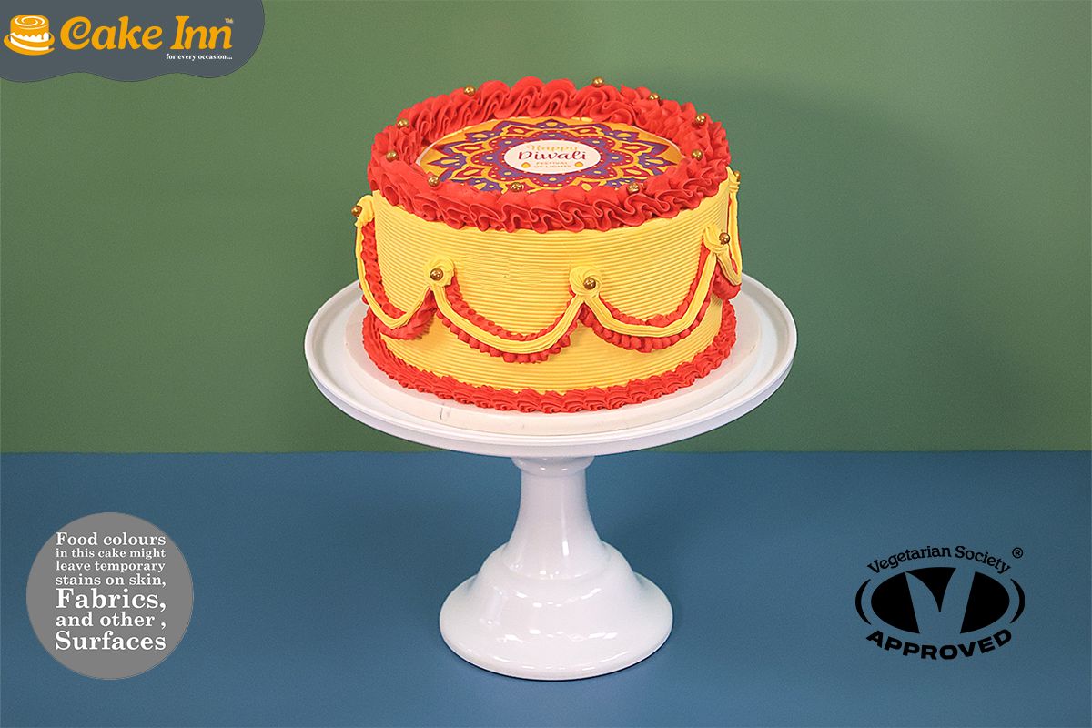 Mango Cream Vintage Diwali Cake Mango Cream Vintage Diwali Cake