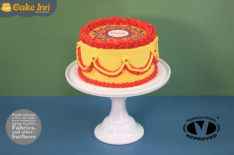 Mango Cream Vintage Diwali Cake
