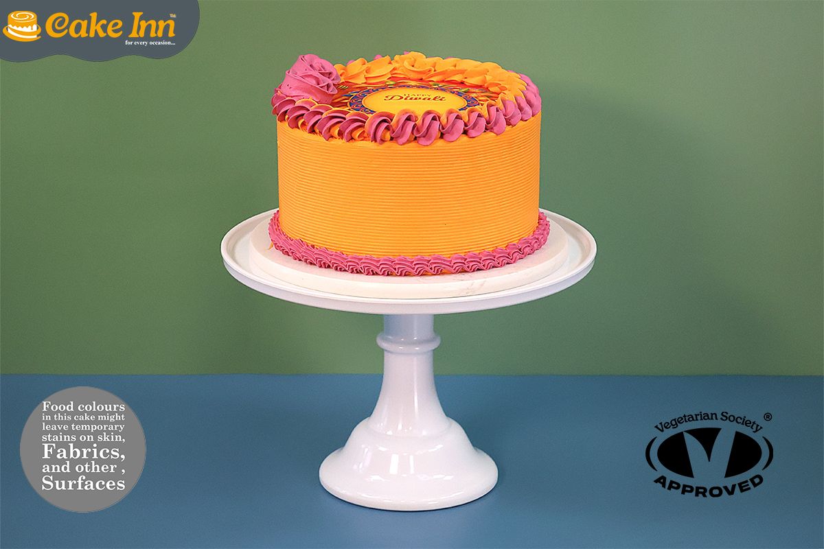 Mango Cream Diwali Cake