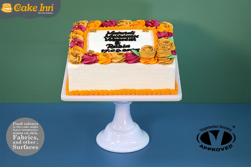 Colourful Flower Mehndi Cake Colourful Flower Mehndi Cake