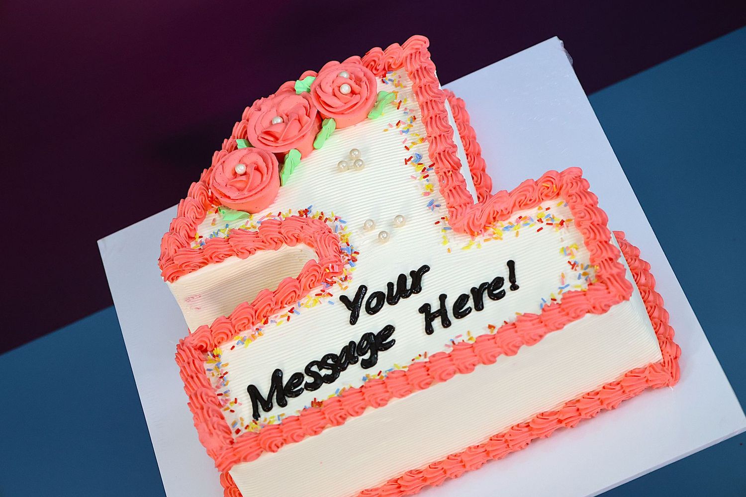 Customised Colour Theme Number Cake