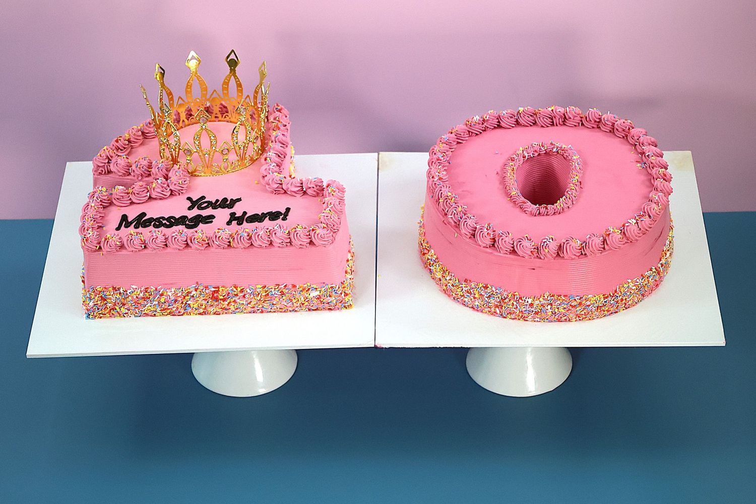 Customisable Colour Theme Number Cake