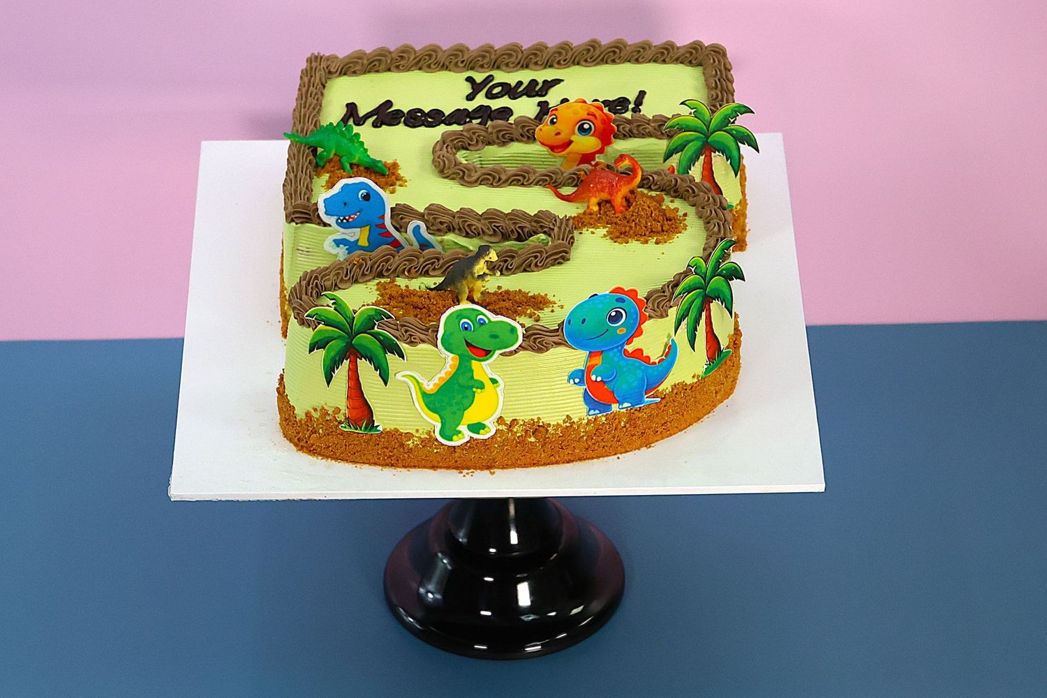 Dinosaur Number Cake