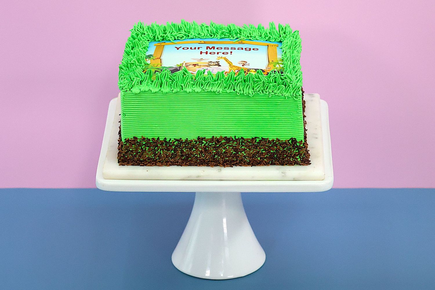 Full Green Safari Theme Birthday Cake
