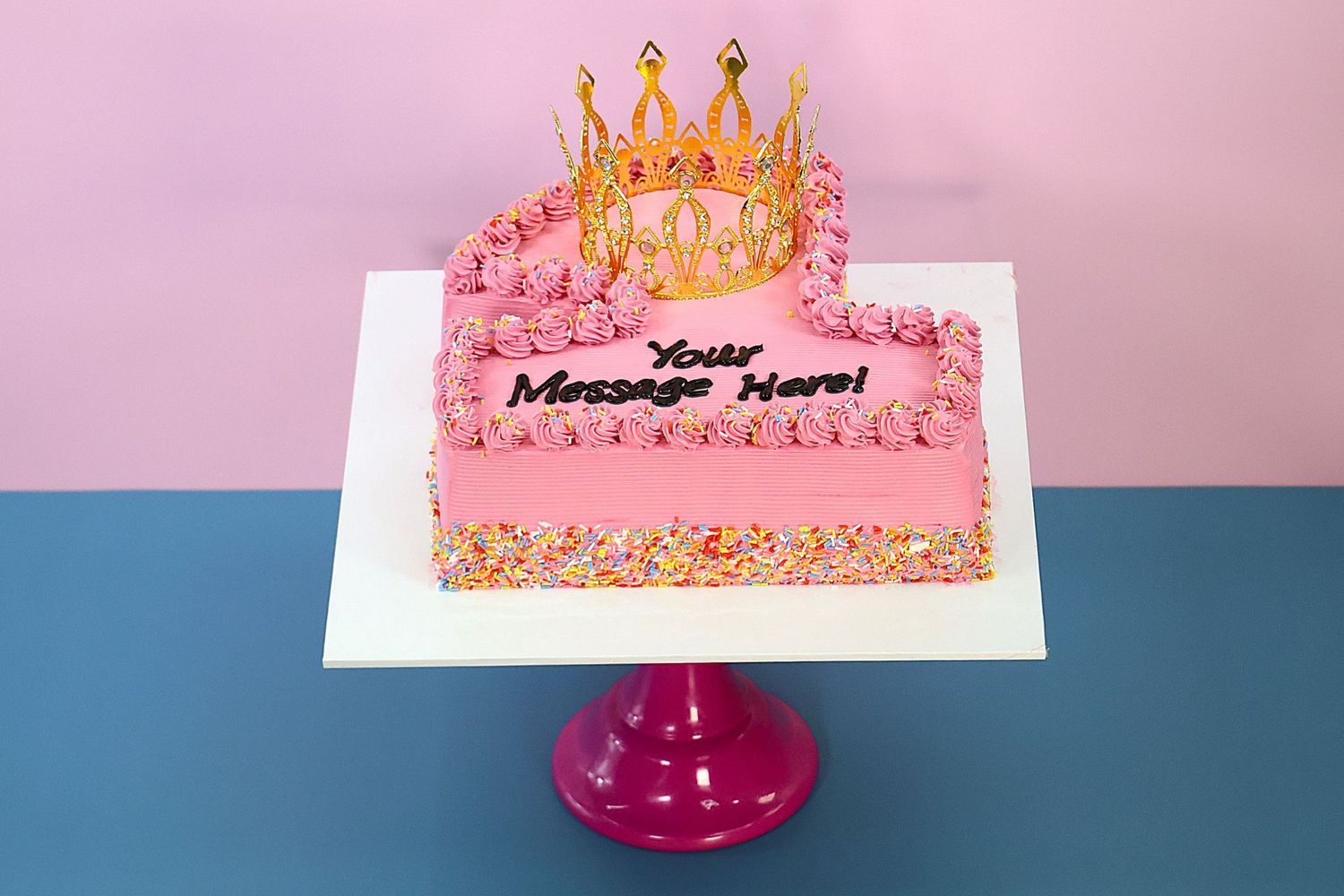 Customisable Colour theme Crown Number Cake