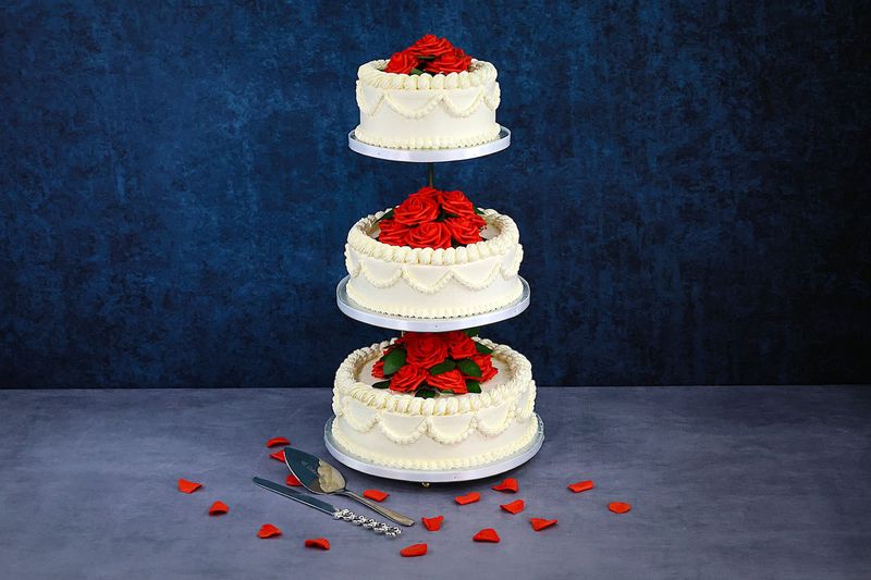 Customisable Flowers Theme 3-Tier Wedding Cake Customisable Flowers Theme 3-Tier Wedding Cake