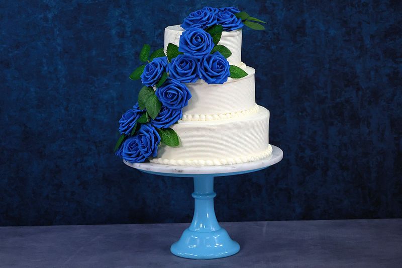 Customisable Flowers Colour Theme 3-Tier Wedding Cake Customisable Flowers Colour Theme 3-Tier Wedding Cake