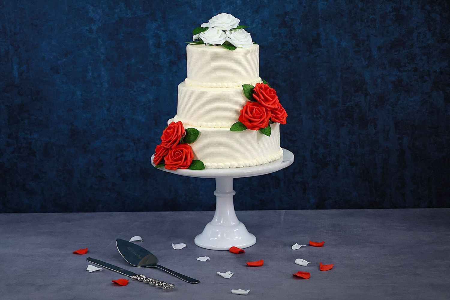 Customisable Flowers Colour Theme 3-Tier Wedding Cake