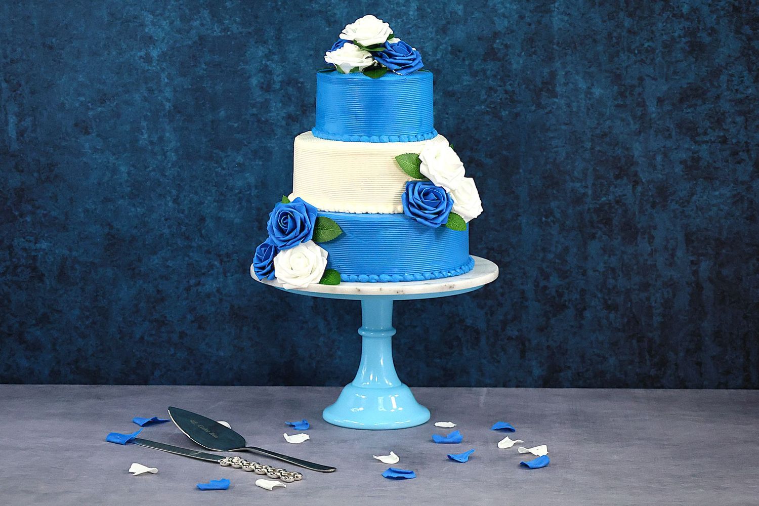 Customisable Flowers Colour Theme 3-Tier Wedding Cake