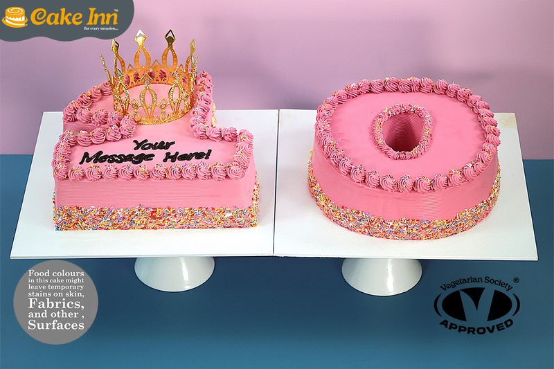 Customisable Colour Theme Crown Number Cake Customisable Colour Theme Crown Number Cake