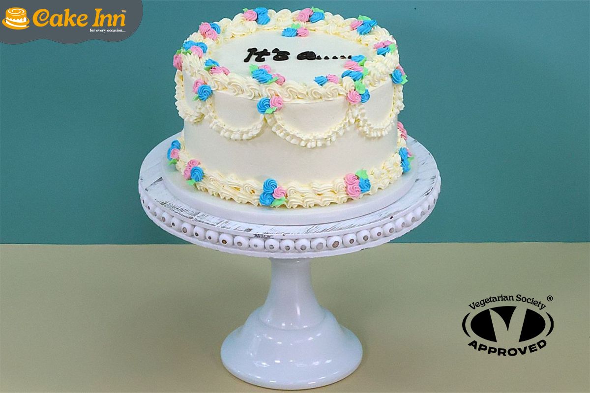 Gender Reveal Baby Shower Vintage Cake