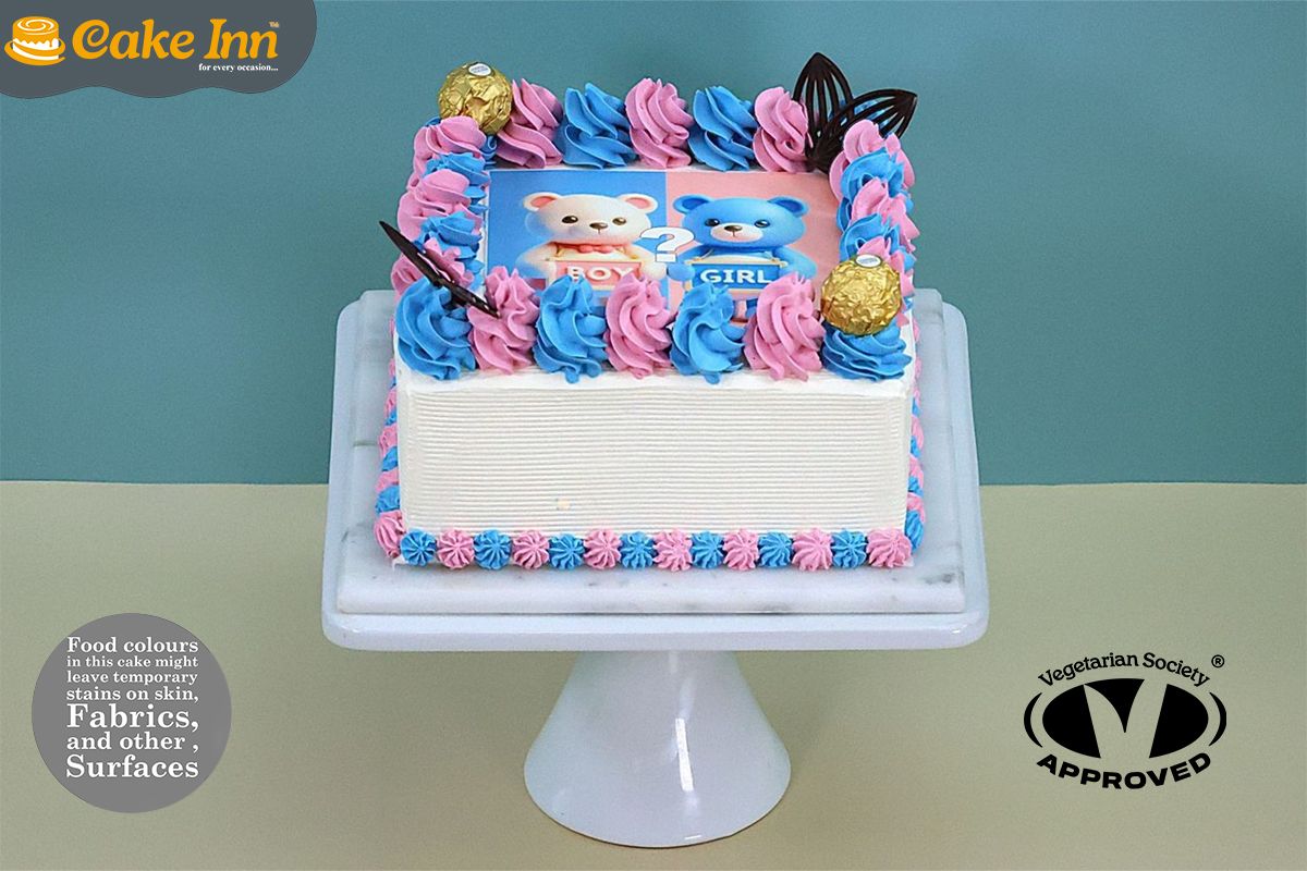 Girl or Boy Gender Reveal Baby Shower Cake