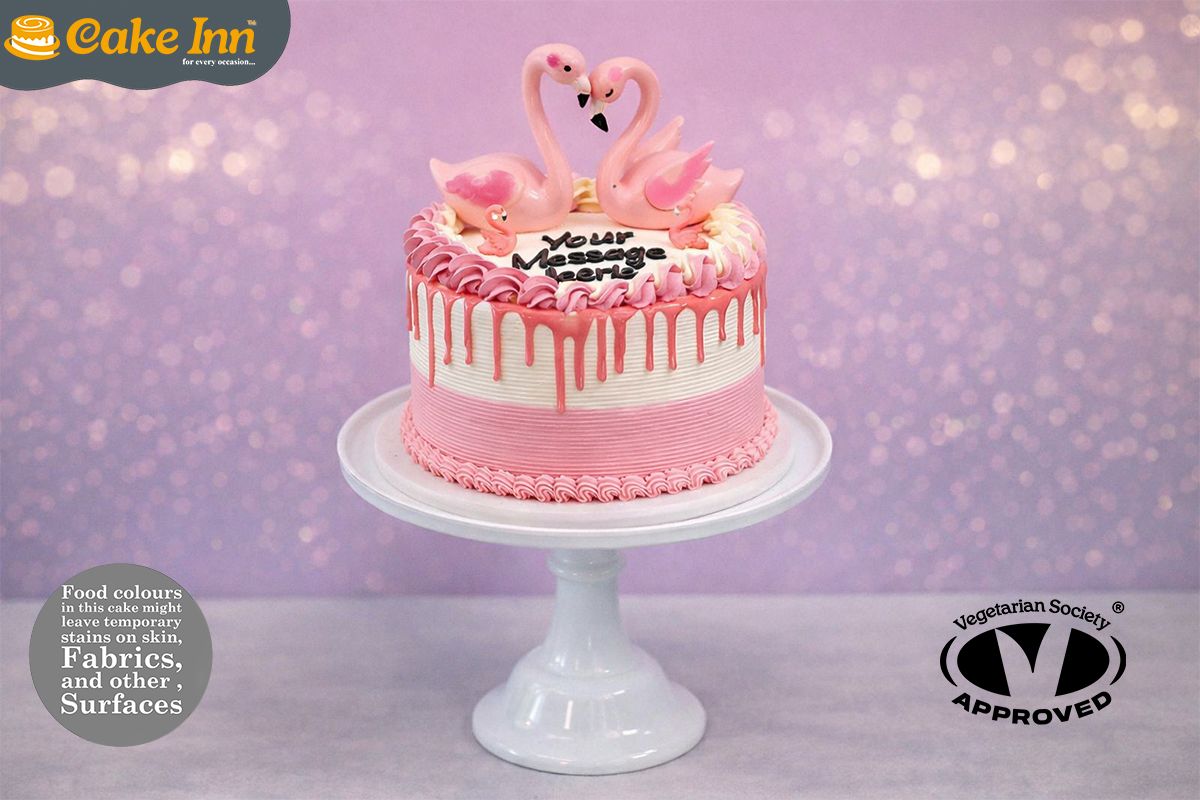 Luxury Flamingo Family Cake