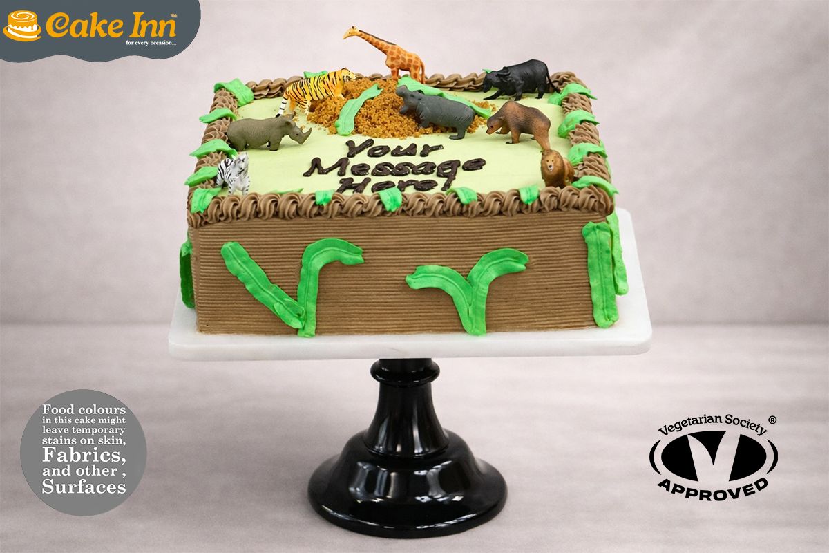 Safari Animal Birthday Cake