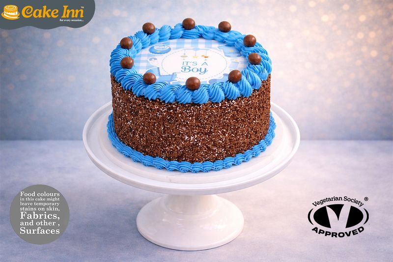 New Born Baby Shower Photo Cake