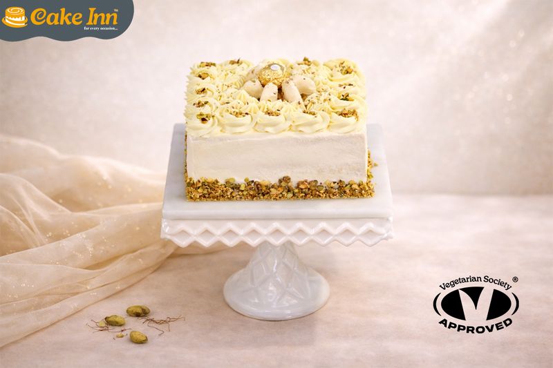 Pistachio-Garnish Rassomalai Naked Cake