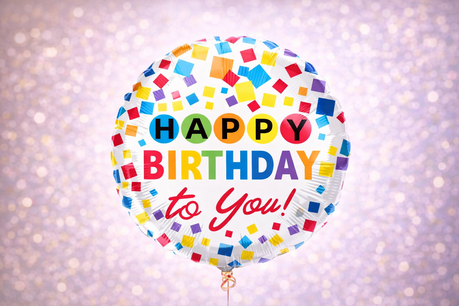 Confetti Happy Birthday 18″ Foil Balloon Including Helium & Weight