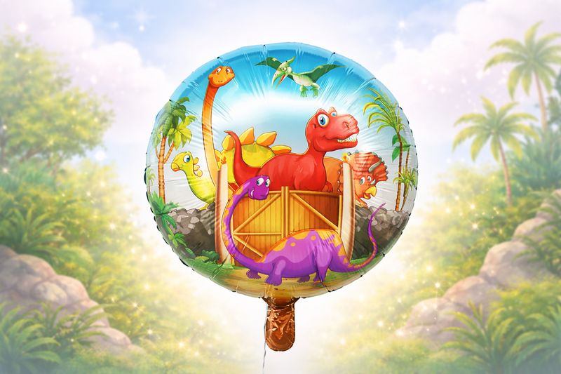 Dinosaur 18"Foil Balloon Including Helium & Weight