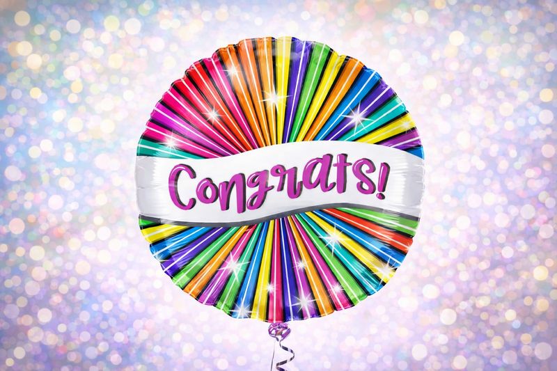 Congrats 18″Foil Balloon Including Helium & Weight