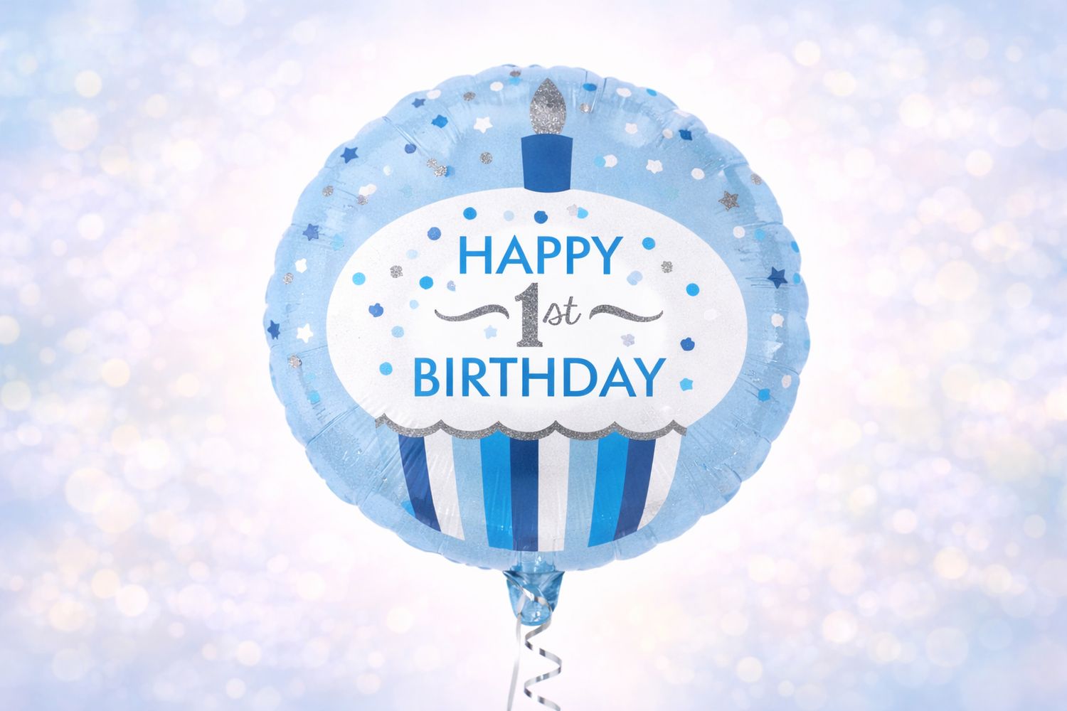 1st Birthday Blue 18"Foil Balloon Including Helium & Weight