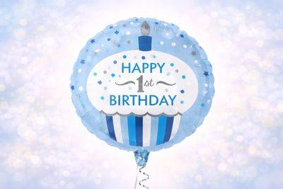 1st Birthday Blue 18"Foil Balloon Including Helium & Weight
