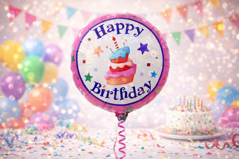 Happy Birthday  18"Foil Balloon Including Helium & Weight