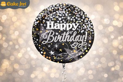 Silver & Black  H/P 18"Foil Balloon Including Helium & Weight