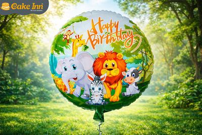 Jungle Animals 18"Foil Balloon Including Helium & Weight